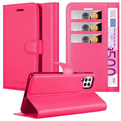 Cadorabo Hoesje geschikt voor Huawei NOVA 6 SE / P40 LITE / NOVA 7i in KERSEN ROZE - Beschermhoes met magnetische sluiting, standfunctie en kaartvakje Book Case Cover Etui