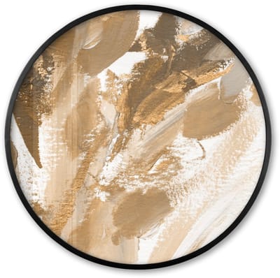 Poster in lijst Rond - Fotolijst 60x60 cm - Posters - Verf - Goud - Wit - Ronde posterlijst zwart - Decoratie - Wanddecoratie woonkamer - Muurdecoratie slaapkamer