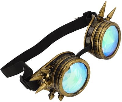 Dailygoods- Caleidoscoopbril met Verstelbare Gesp - Steampunk-Stijl - Rainbow Rave - Vintage Decoratie - PC/ABS Materiaal - Retro Design - Feestbril