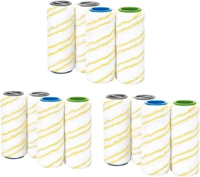 Vervangende Rollers - Microvezel Rollen - Vloeren Reinigen - Hoge Kwaliteit Materiaal - 12 Stuks - Meerkleurig