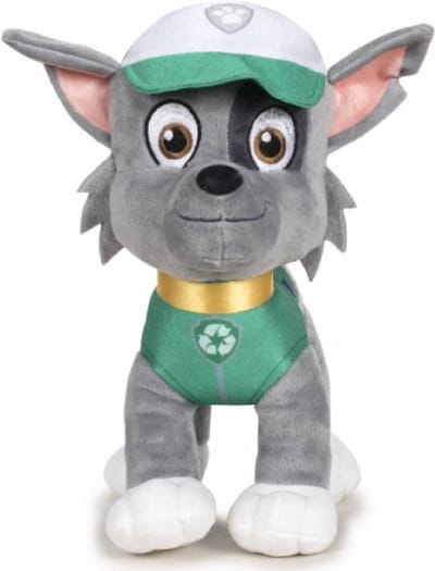 Rocky - Paw Patrol Pluche Knuffel 21 cm [Marshall, Skye, Chase, Rubble, Rocky, Zuma, Liberty, Everest, Rex, Robo Hond Robo Dog | Speelgoed Knuffeldier Knuffelhond voor kinderen jongens meisjes | Hond Pup Dog]
