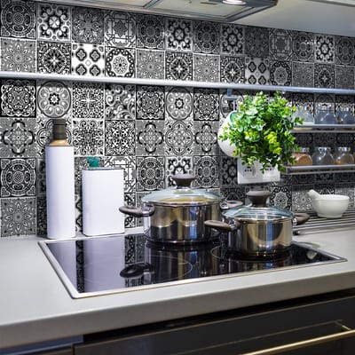 Zelfklevende tegelmuurstickers voor keuken en badkamer - 24 Azulejos Spritziana tegelstickers - 24 stickers 10x10cm