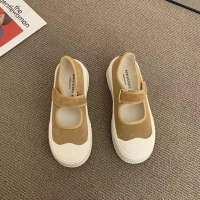 Damesschoenen Zomer Nieuwe Harajuku Stijl Casual Schoenen Lazy Klittenband Retro Canvas Schoenen Gemengd Partij 35 brown