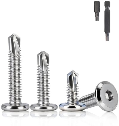 60 Stuks Platte Kop Boorschroeven 6.3 x 25 mm Zelftappende Schroeven voor Bevestiging en Montage