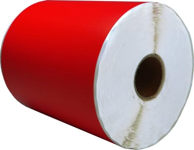 DULA Compatible Zebra Labels 102x152mm - 300 etiketten per rol - kern 25mm - Rood - Permanent - 1 rol