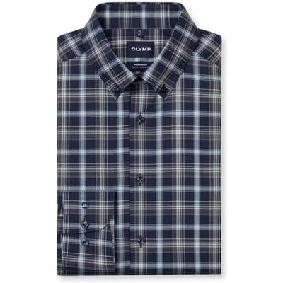 OLYMP Luxor Overhemd, Modern Fit, Button-down, Marineblauw