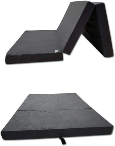Vouwmatras - Gastenmatras Opvouwbaar - Comfortabel Slapen - Afneembare Hoes - 65 x 180 cm - Grijs