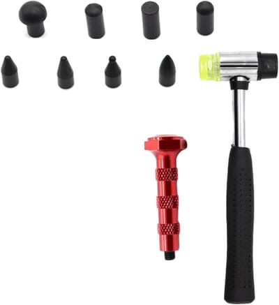 Deukverwijderingsset - Slagpen gereedschap - Auto reparatie - Geïntegreerde greep - 21 cm pakket - Rood