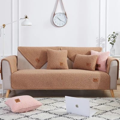 Antislip Bankovertrek Zachte Erker Vloermat Pluche Bankhoezen voor Woonkamer Effen Kleur Verdikken Lamsvacht Bankhanddoek 70X70cm 1pc
