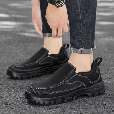Leren Casual Schoenen Heren Sneakers Outdoor Herenschoenen Ademende Platte Schoenen Uitverkoop Platform Instappers Heren Loafers 46 beige