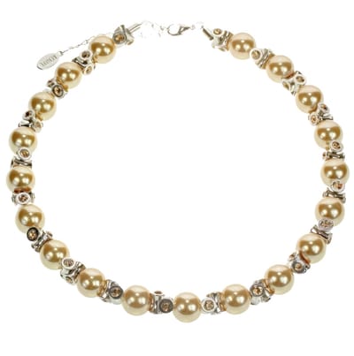 Behave - Klassieke ketting met parels en steentjes - Nikkelvrij - Modeaccessoire