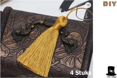 Bob Online ™ - 4 Stuks – Goud - Tassels (Kwastjes) 8cm x 1.2cm – Handgemaakte Zachte Ambachtelijke Kwastjes / Tassels Chinese Stijl – Decoratieve DIY Tassels – Sieraden Maken enz. – Gold DIY Tassels – Tassels – Goud Kwasten – Hobby Kwastjes