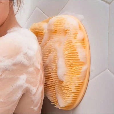 Tapis Exfoliant pour les Pieds, Coussin Exfoliant pour la Douche, Masseur de Pieds en Silicone, Exfoliant de Pieds pour la Salle de Bain 1 jaune