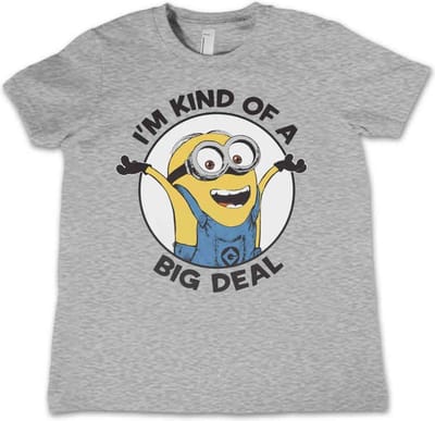 Minions Kinder Tshirt -Kids tm 4 jaar- I'm Kind Of A Big Deal Grijs
