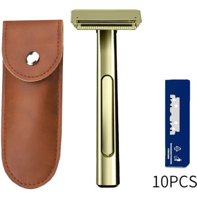 Rasoir de sûreté Jokmae Chrome à double tranchant Lame suspendue Épaisseur Manche en métal Rasoir Boîte cadeau Pour hommes