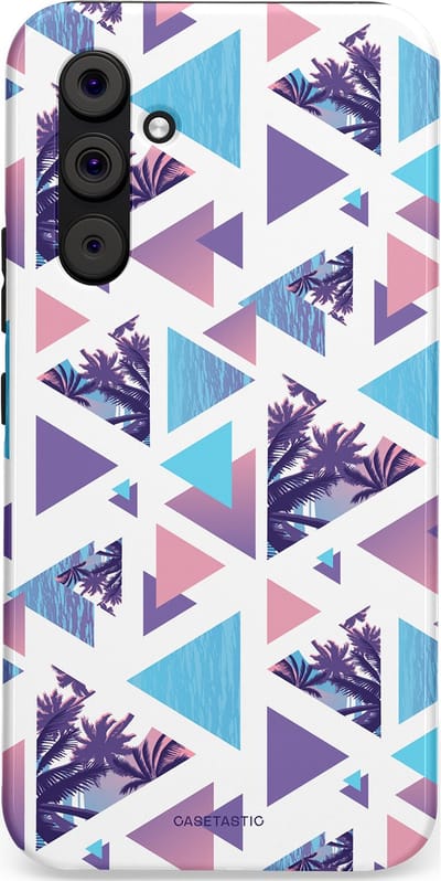 Casetastic Hoesje Geschikt voor Samsung A54 (5G) - Stijlvolle Beschermende Duo-layer Case - Zomervibe geometrie