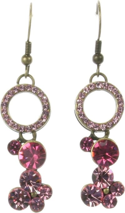 Behave - Oorhangers rond met roze steentjes - Glamour avondstijl