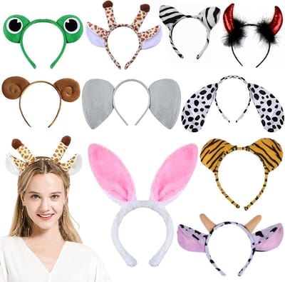 Cartoon Oren Haarbanden Set van 10, Perfect voor Feestjes, Verjaardagen en Carnavals, Geschikt voor Volwassenen en Kinderen