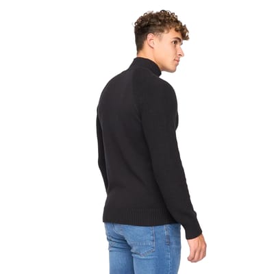 Crosshatch Heren Birchin gebreide trui met volledige rits (Zwart)