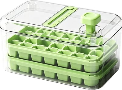 Ijsblokjesmaker - Vriezer Bak - Dranken Koelen - 56 Compartimenten - 23.8cm x 13.5cm - Wit