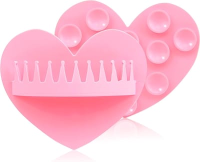 Wandgemonteerde douchehaarvanger - Zuignap siliconen haarclip - 12x9,9x3,6cm - Herbruikbare badafvoerbeschermer - voor badkamer, huis en vrienden - Roze（1pcs）