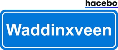 Hacebo - Plaatsnaam Sticker - 29x10 CM - Waddinxveen sticker - Verkeersborden sticker - grappige cadeaus - Waddinxveen
