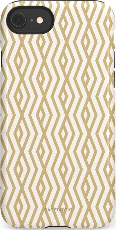Casetastic Hoesje Geschikt voor Apple iPhone 7/8/SE - Stijlvolle Beschermende Duo-layer Case - Art Deco Goud