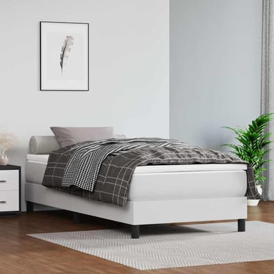 vidaXL - Pocketveringmatras - voor - kinderen - medium - 80x160 - cm - kunstleer - wit