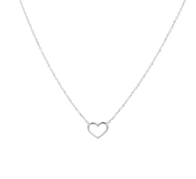 YO&NO - Ketting - Witgoud - Anker - Hart -  0,8 mm -  40 - 42 - 44 cm - Sieraden vrouw - 14k - 585 goud