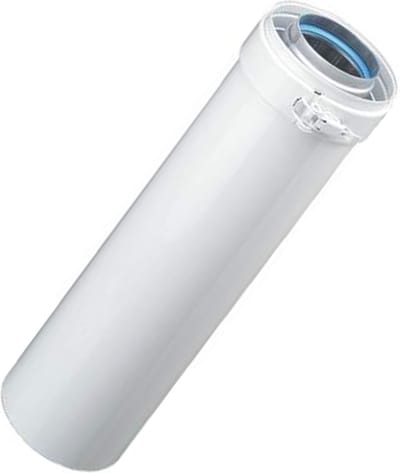 Burgerhout concentrische verlengpijp onderdaks HR 60/100 L=500mm met klemband wit