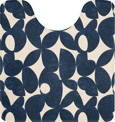 WC mat met uitsparing 55x60 cm - Antislip - Modern - Geometrisch - Blauw - Toiletmat met uitsnijding - Vloermat - Douchemat - Toilet tapijt - Toiletmatten