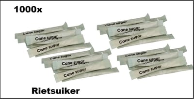 1000x Rietsuiker sticks 4 gram - suiker riet koffie thee drinken festival suikersticks school duurzaam