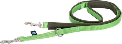 AnnyX Hondenriem -MIDDEL-BOLT-FUN- Verstelbaar - Olijfgroen-Lichtgroen - lichtgewicht - 2cm breed - Lengte 175cm - voor kleine honden-korte wandellijn