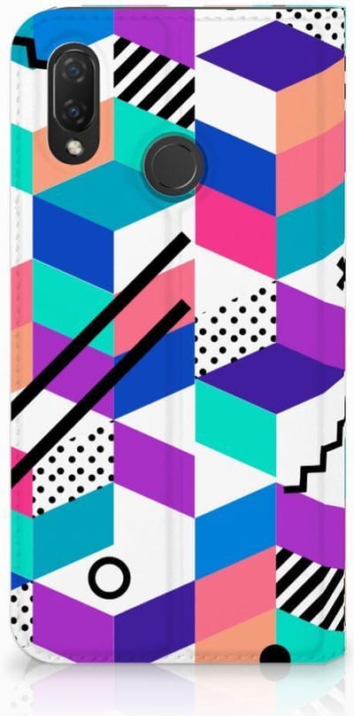 Huawei P Smart Plus Stand Case Blokken Kleurrijk