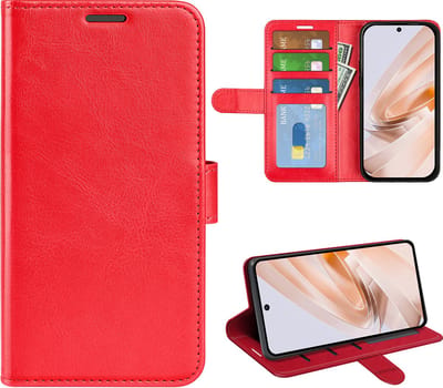 MobyDefend Hoesje - Geschikt voor Xiaomi Redmi 13 4G - Wallet Book Case (Sluiting Achterkant) - Rood