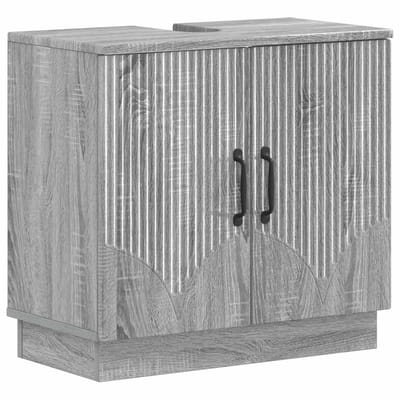 vidaXL - Wastafel - kabinet - voor - de - badkamer - HOORN - Grijs - Sonoma