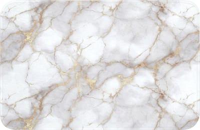 Badmat 60x40 cm - Antislip - Wit - Goud - Marmer - Grijs - Badmatten voor badkamer - Badkamermat - Douchemat - Badkamer mat