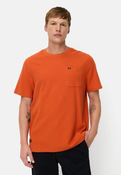 camel active T-Shirt van biologisch katoen - Maat menswear-L - Orange