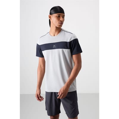 Heren Kleurblok Ronde Hals T-Shirt
