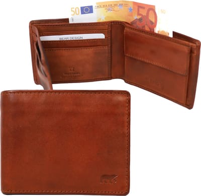Bear Design Wesley Billfold portemonnee - Cognac