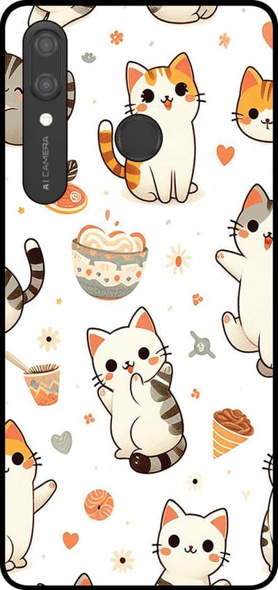 Smartphonica Telefoonhoesje Geschikt voor Huawei P Smart (2019) met katten opdruk - TPU backcover case cat design geschikt voor Huawei P Smart (2019)