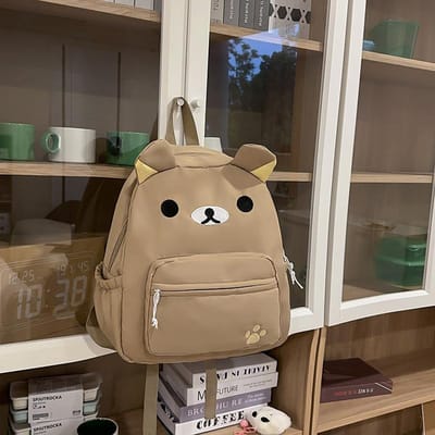 Nieuwe Japanse Leuke Canvas Bruine Beer Rugzak Veelzijdige Basisschool Student Grote Capaciteit Kinderen Cartoon Schooltas