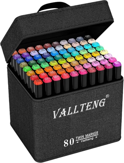 Alcohol Markers - Dual Tip Marker Set - Multifunctioneel - 80 Kleuren - Watervast en Geurloos - Voor Kunstenaars en Hobbyisten