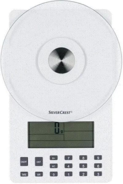 SILVERCREST® Weegschaal met voedingswaardeanalyse (Wit) - Tara functie - Sport - fitness - Gezondheid - Max 5kg - Calorieën