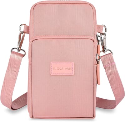 Dames Crossbody Tas voor Mobiele Telefoon met Verstelbare Schouderband - Oxford Stof, Geschikt voor 7 Inch Telefoons, Ideaal voor Hardlopen en Sportactiviteiten, Kleur: Roze