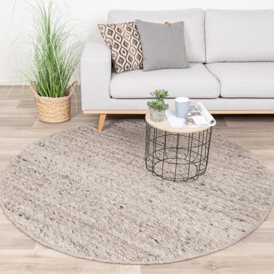 NATURL. Rond wollen vloerkleed - Feline Bruin/Gemeleerd - Ø 160cm