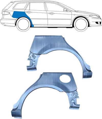 Reparatiepaneel achterspatbord voor Mazda 6 GG GY 2002-2007 / Links + Rechts