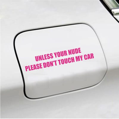 Bumpersticker - Unless Your Nude - 3,5 X 18,5 - Roze