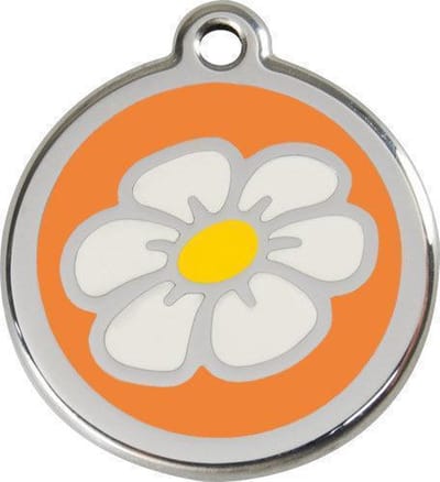 Red Dingo Hondenpenning 38 mm madeliefje oranje