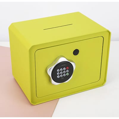 Coffre-fort pour enfants Serrure à mot de passe intelligente Acier allié Numérique Électronique Sécurité Coffre-fort Banque Orange vert clair